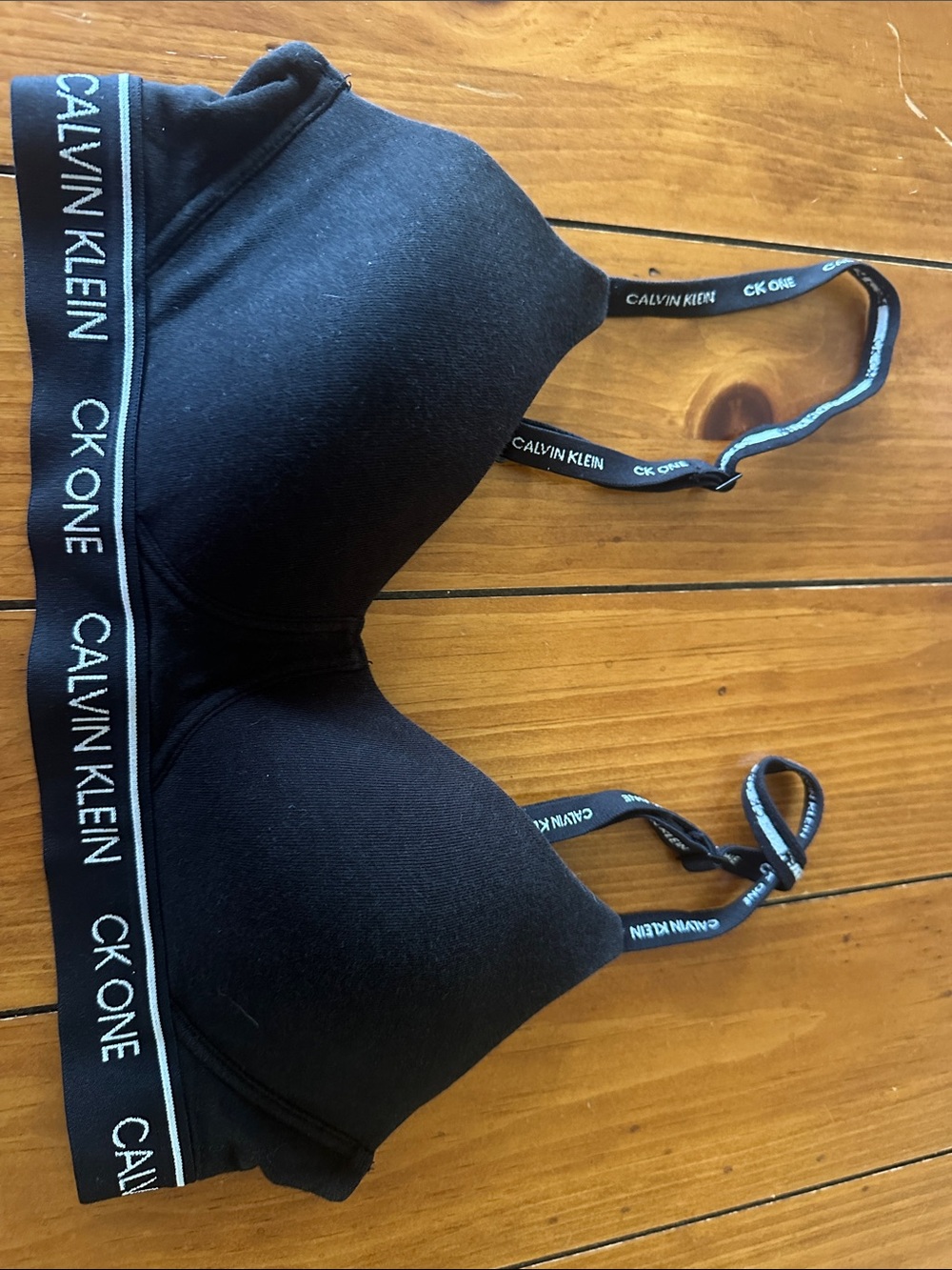 Calvin Klein Black Logo Band Wireless Tshirt Bra